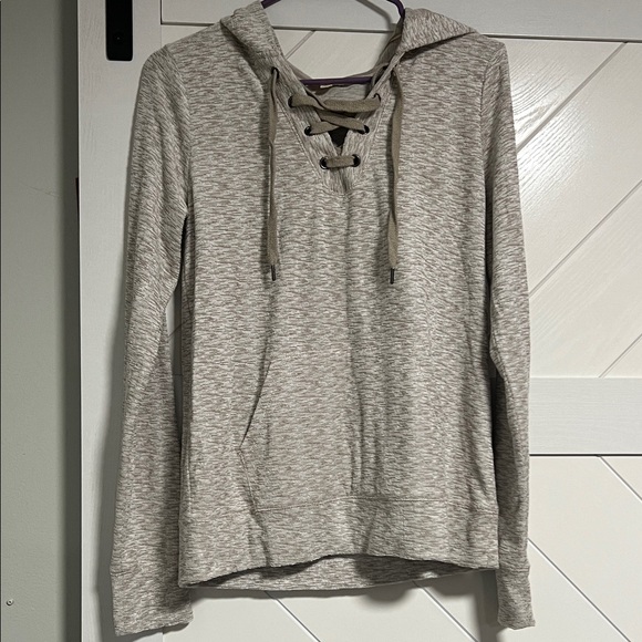 Hem & Thread Sweaters - Hem & Thread Beige Lace-Up Sweater